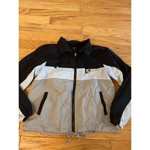 Ashley by 26 International Women colorblock full zip slash pockets windbreaker M